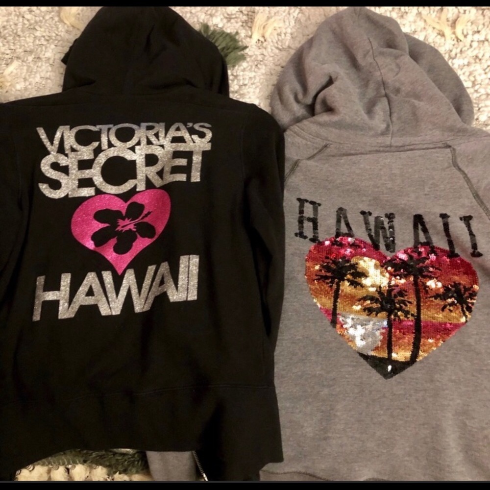 Victoria Secret Pink Gray Hawaii Hoodie